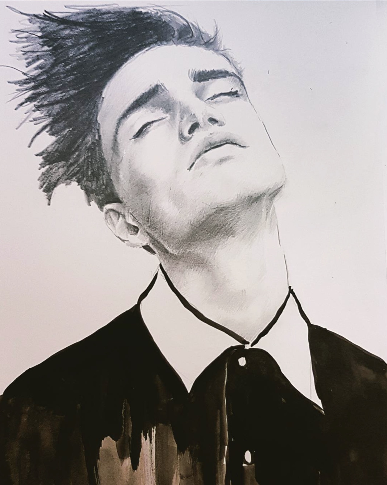 Pencil and ink portrait