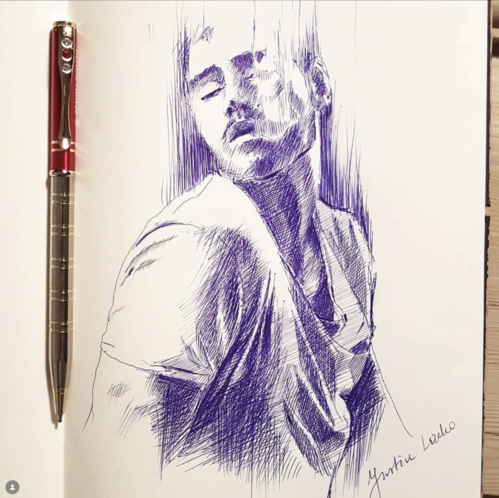 Ballpoint pen portrait