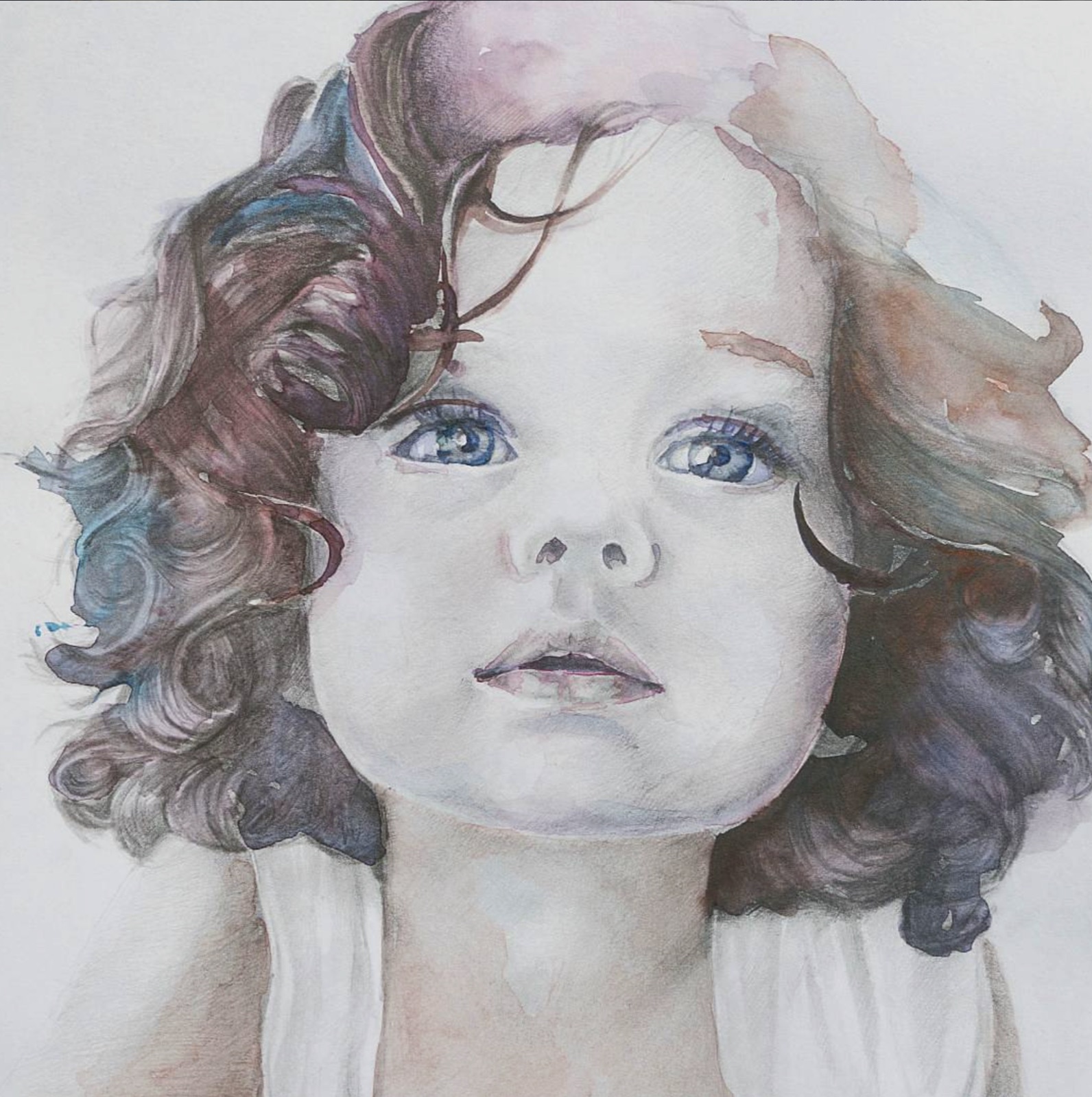 Watercolor portrait of a child